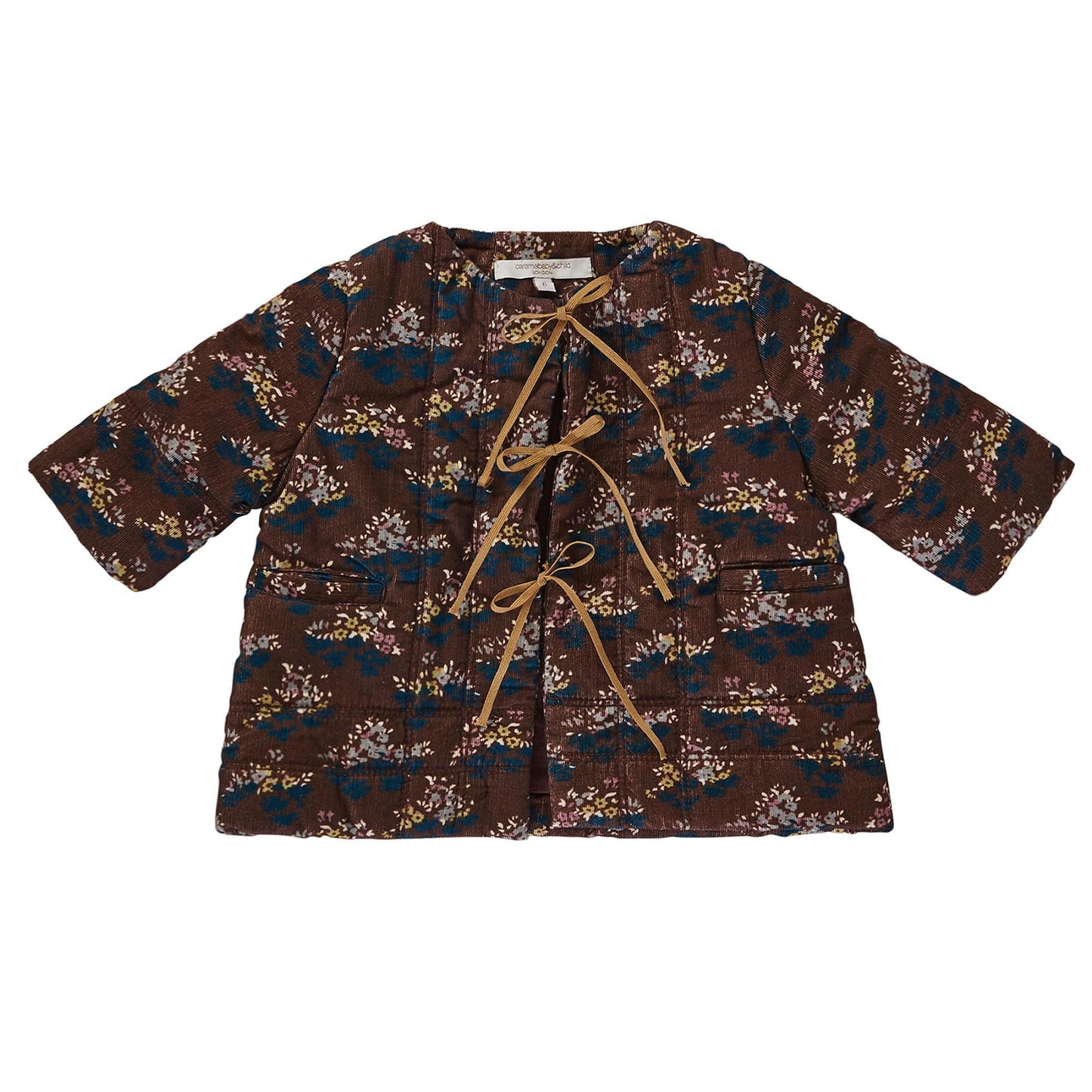 Baby Wine Red Velvet Flower printed Cotton Jacket