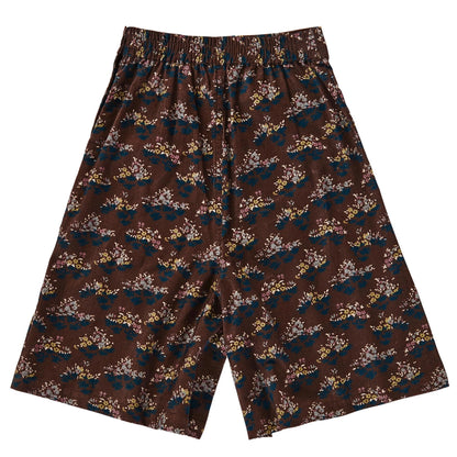 Girls Wine Red Cotton Poppy Printed Trousers