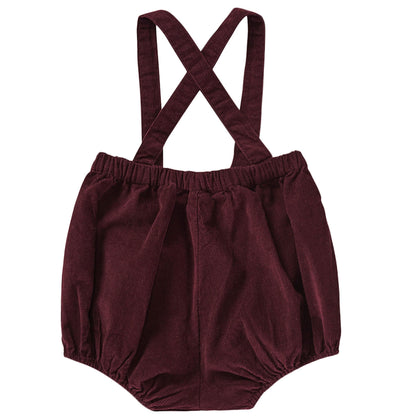 Baby Wine Red Cotton Short Dungaree