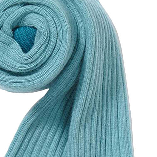 Girls Turquoise Blue Rib Knitted Cotton Tights