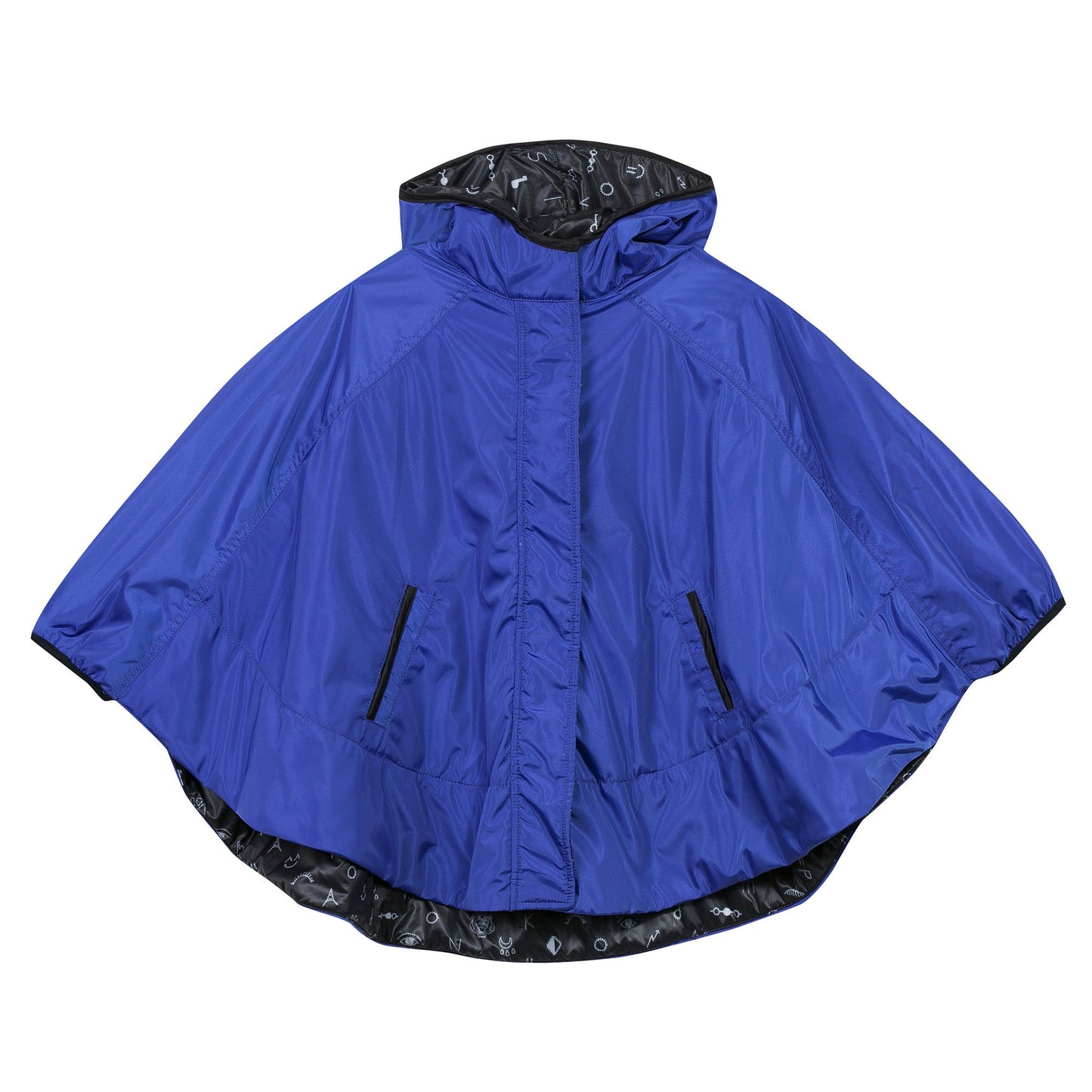 Girls Blue Crew Collar Cape