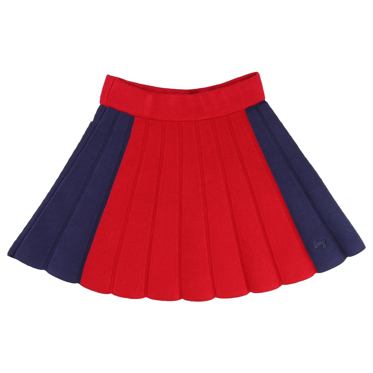 Girls Red & Navy Blue Ruflled Skirt