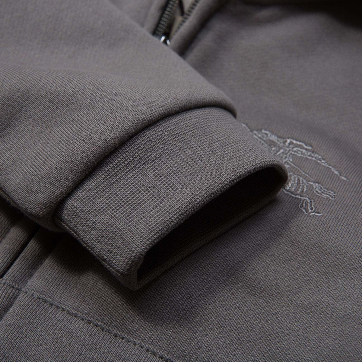 Boys Grey Tracksuit With Check Lined Hood