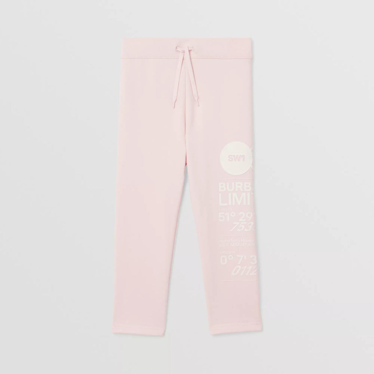 女童粉色Logo棉长裤
