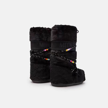 女士黑色"ICON FAUX FUR"长靴