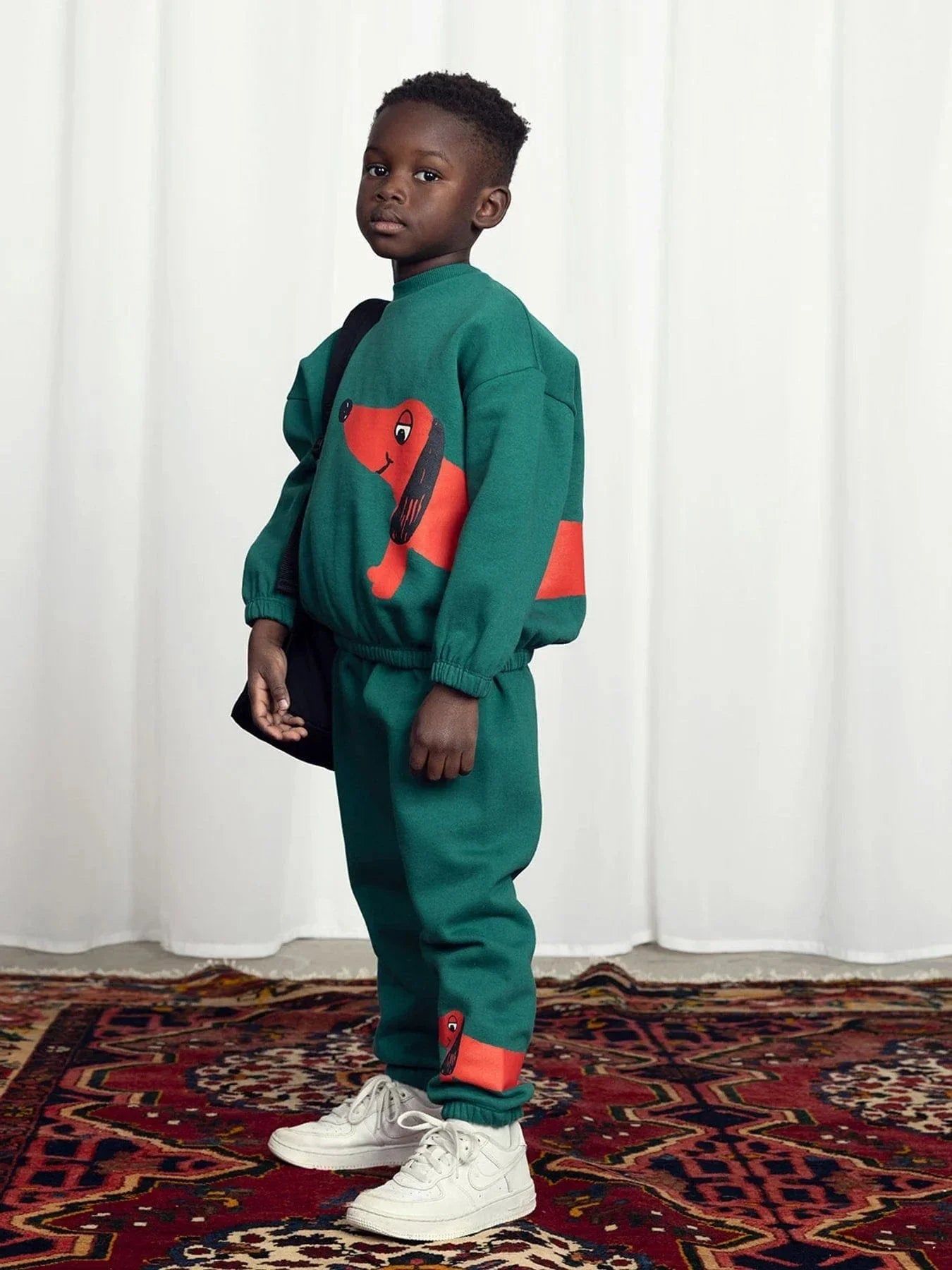 Mini Rodini Kids 绿色狗狗运动衫