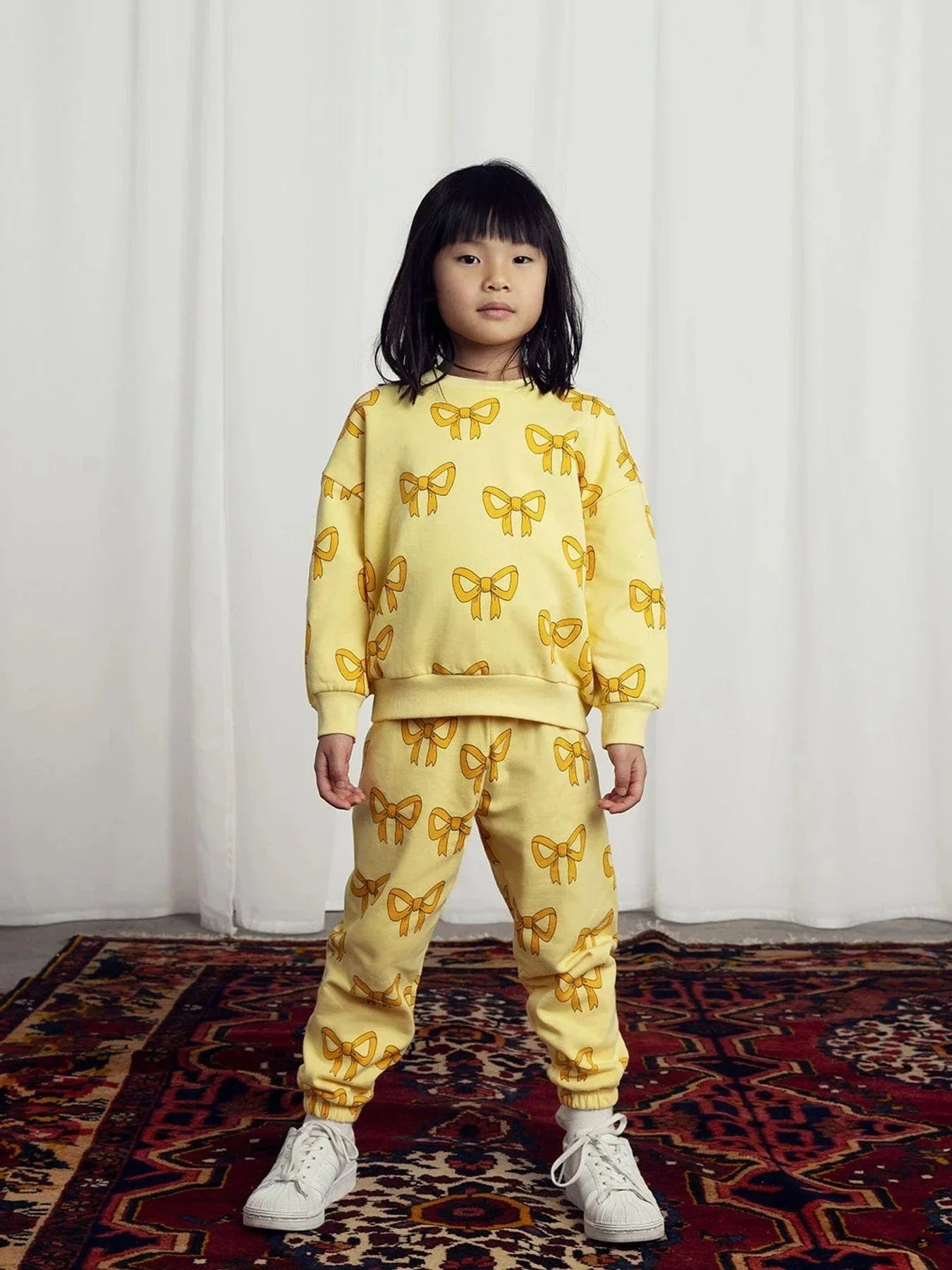 Mini Rodini 女童蝴蝶结运动衫（黄色）