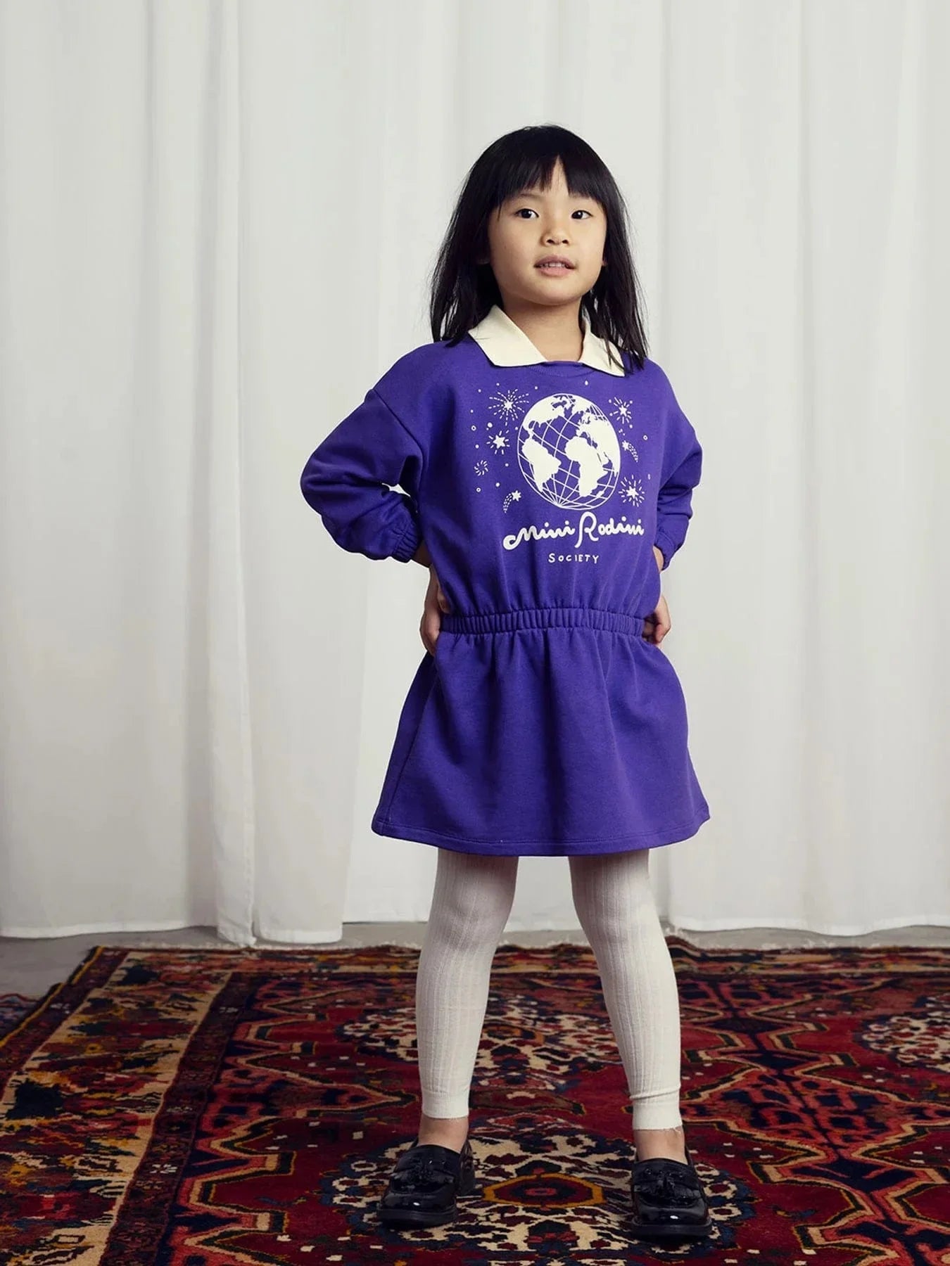 Mini Rodini 女童社团毛衣裙（紫色）