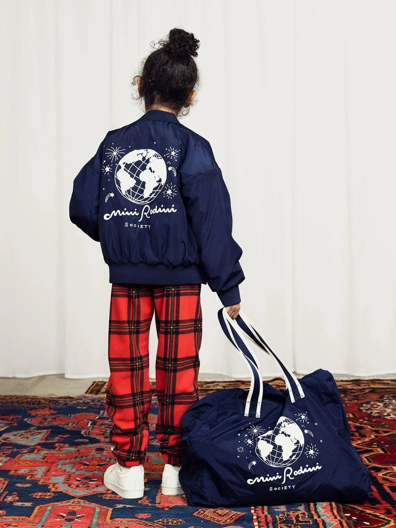 Mini Rodini Kids Society 蓝色手提包（50 厘米）