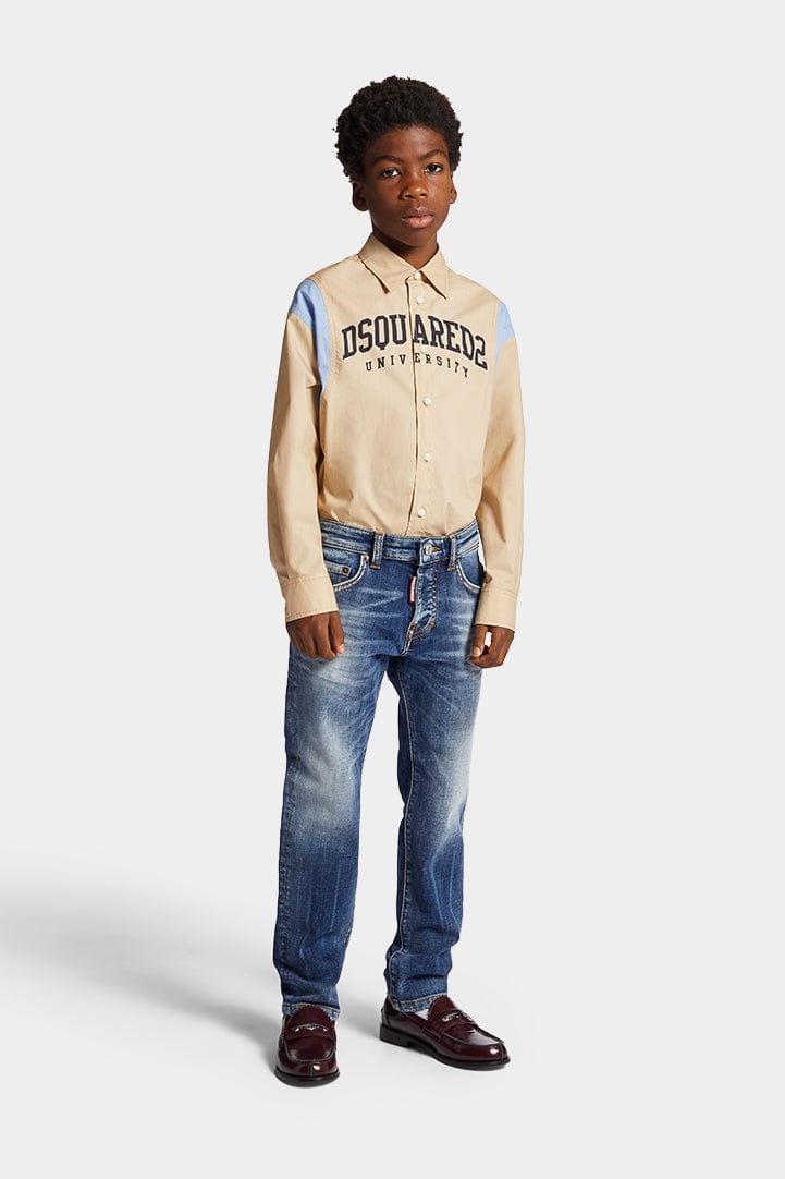 Dsquared2 儿童蓝色常规版型牛仔裤