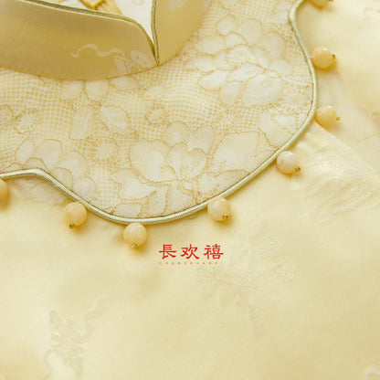 女童黄色"玉兔"中式旗袍