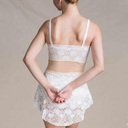女士白色芭蕾舞连体衣(1513/White)