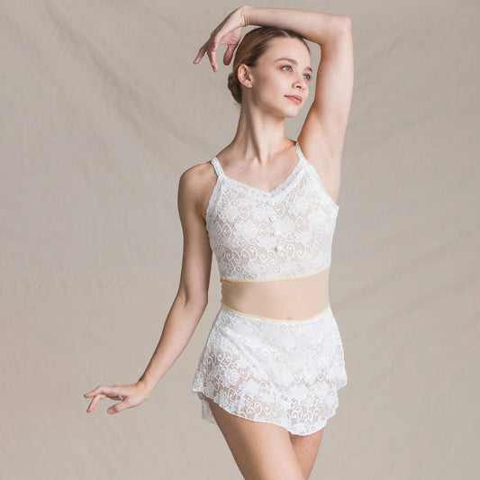 女士白色芭蕾舞连体衣(1513/White)