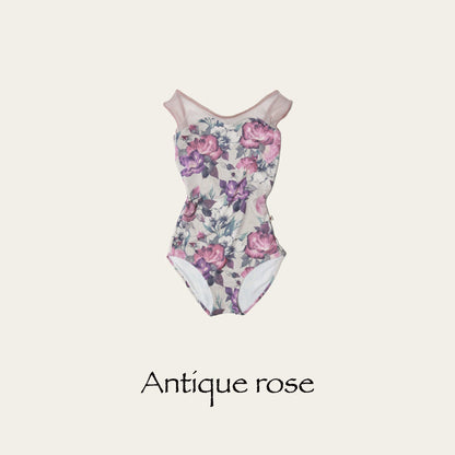 女童粉色"Antique rose/Plie/Moss pink"芭蕾舞高叉连体衣