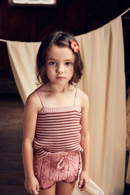 Girls Pink Popcorn Pima Cotton Shorts
