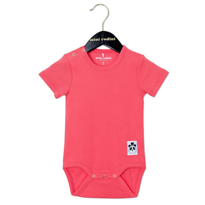 Baby Pink Cotton Bodysuit With Frill Sleeve