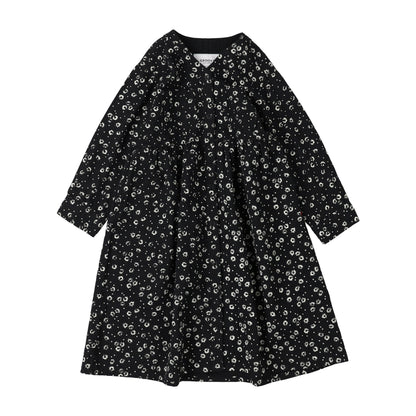 女童黑色碎花棉连衣裙