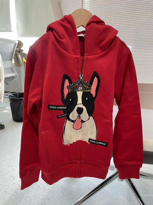 儿童红色小狗拉链上衣