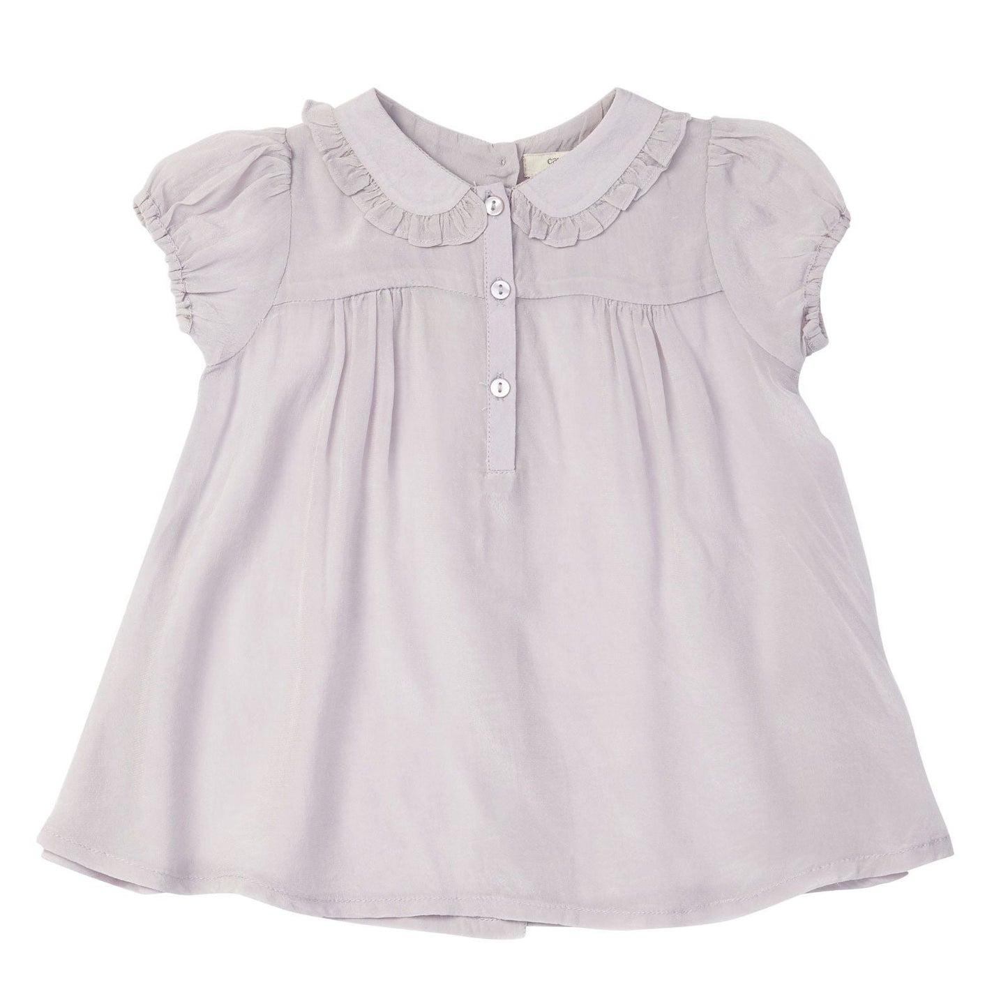 Baby Girls Light Grey Dress With Lace Collar
