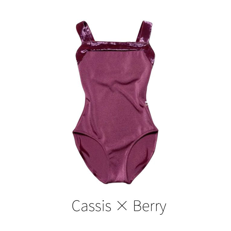 女童莓果色"Berry"芭蕾舞连体衣(171539425/Pique/Cassis)