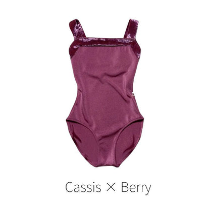 女童莓果色"Berry"芭蕾舞连体衣(171539425/Pique/Cassis)