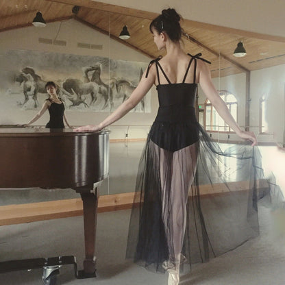 女士黑色芭蕾舞连体衣(1721/Black)