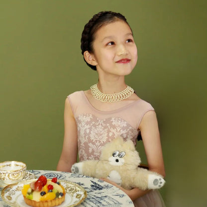 女童粉色"Victorian cats Milk tea"芭蕾舞连体衣(178561418/Plie/Moss pink)