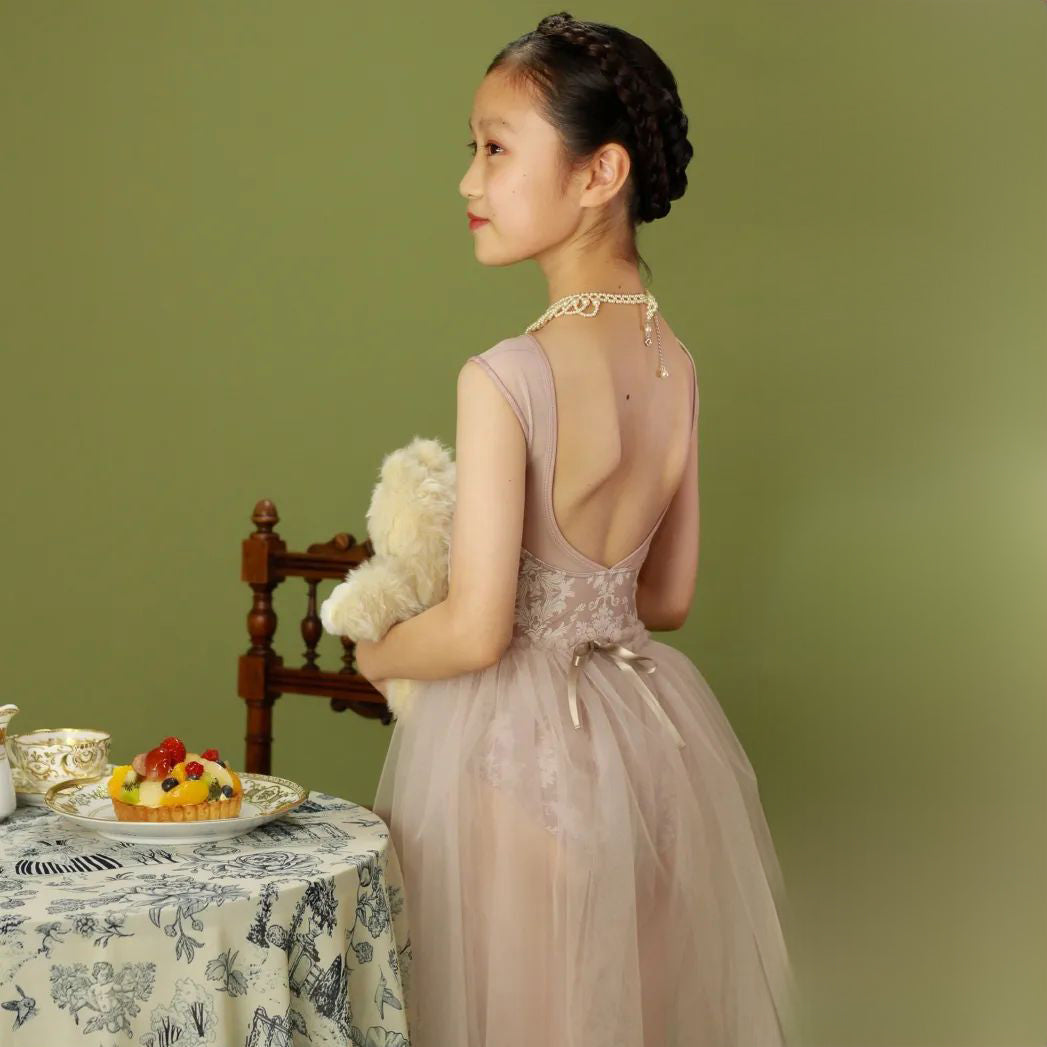 女童粉色"Victorian cats Milk tea"芭蕾舞连体衣(178561418/Plie/Moss pink)