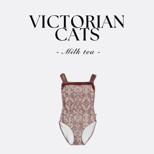 女童粉色"Victorian Cats"芭蕾舞连体衣(高叉)