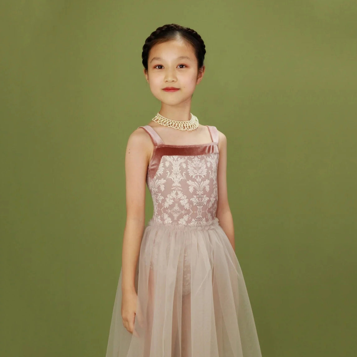 女童粉色"Victorian cats Milk tea"芭蕾舞连体衣