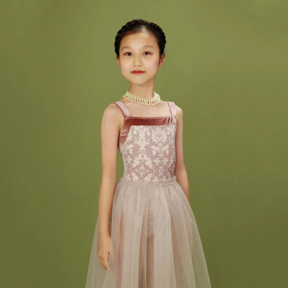 女童粉色"Victorian cats Milk tea"芭蕾舞连体衣