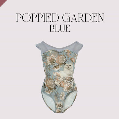 女童蓝色"Poppied garden Blue"芭蕾舞连体衣(178995685HL/Plie/Moss blue)