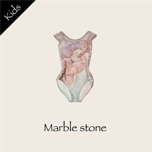 女童深粉色"Marble stone"芭蕾舞连体衣(178995751HL/Plie/Moss pink)