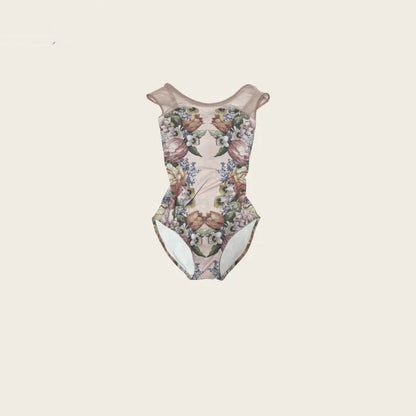 女童暗粉色"Flower gate skin pink"芭蕾舞连体衣