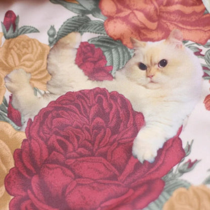 女童米色"Peony cats"芭蕾舞连体衣