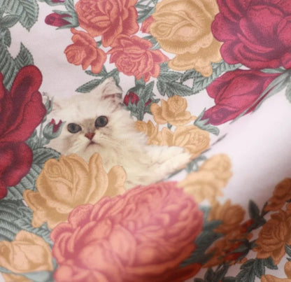 女童米色"Peony cats"芭蕾舞连体衣