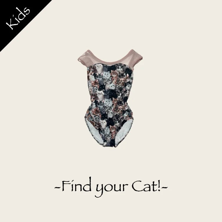 女童暗粉色"Find your Cat"芭蕾舞连体衣