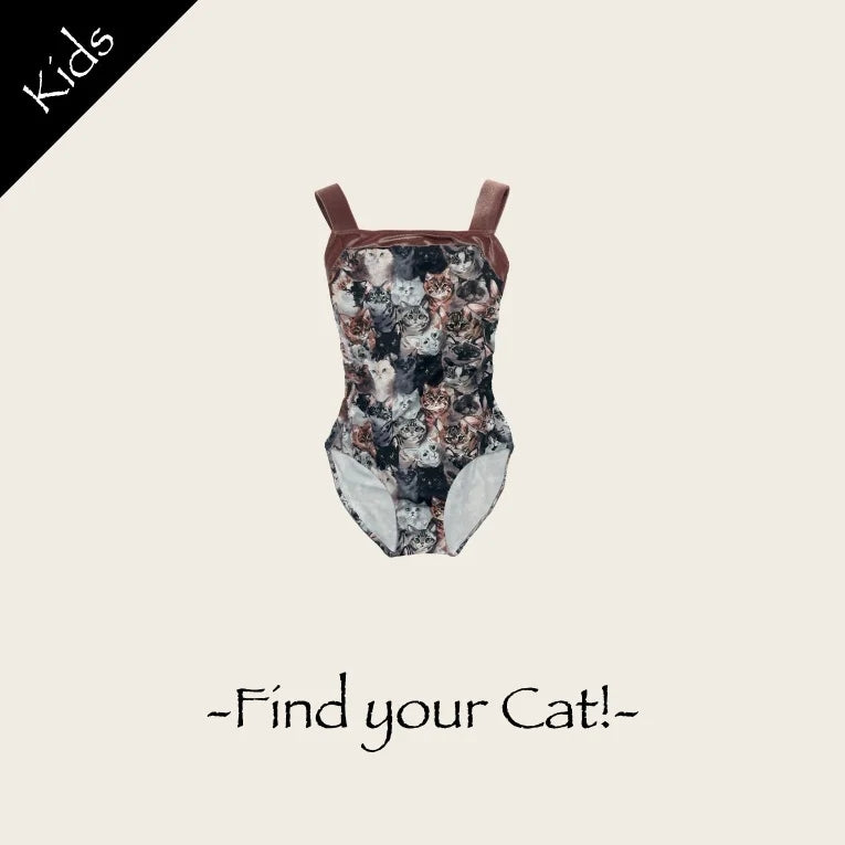 女童深粉色"Find your Cat"芭蕾舞连体衣