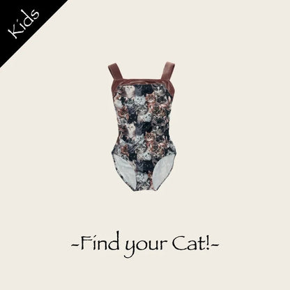 女童深粉色"Find your Cat"芭蕾舞连体衣