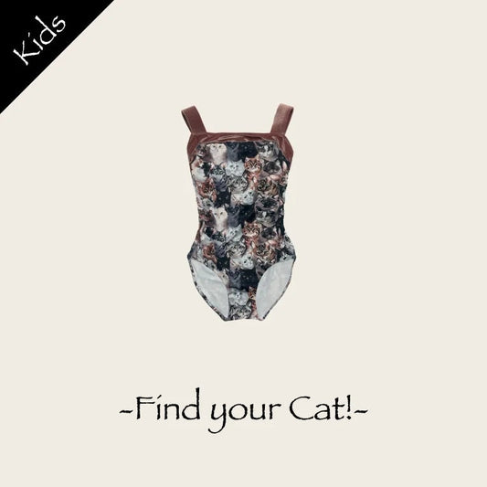 女童深粉色"Find your Cat"芭蕾舞连体衣