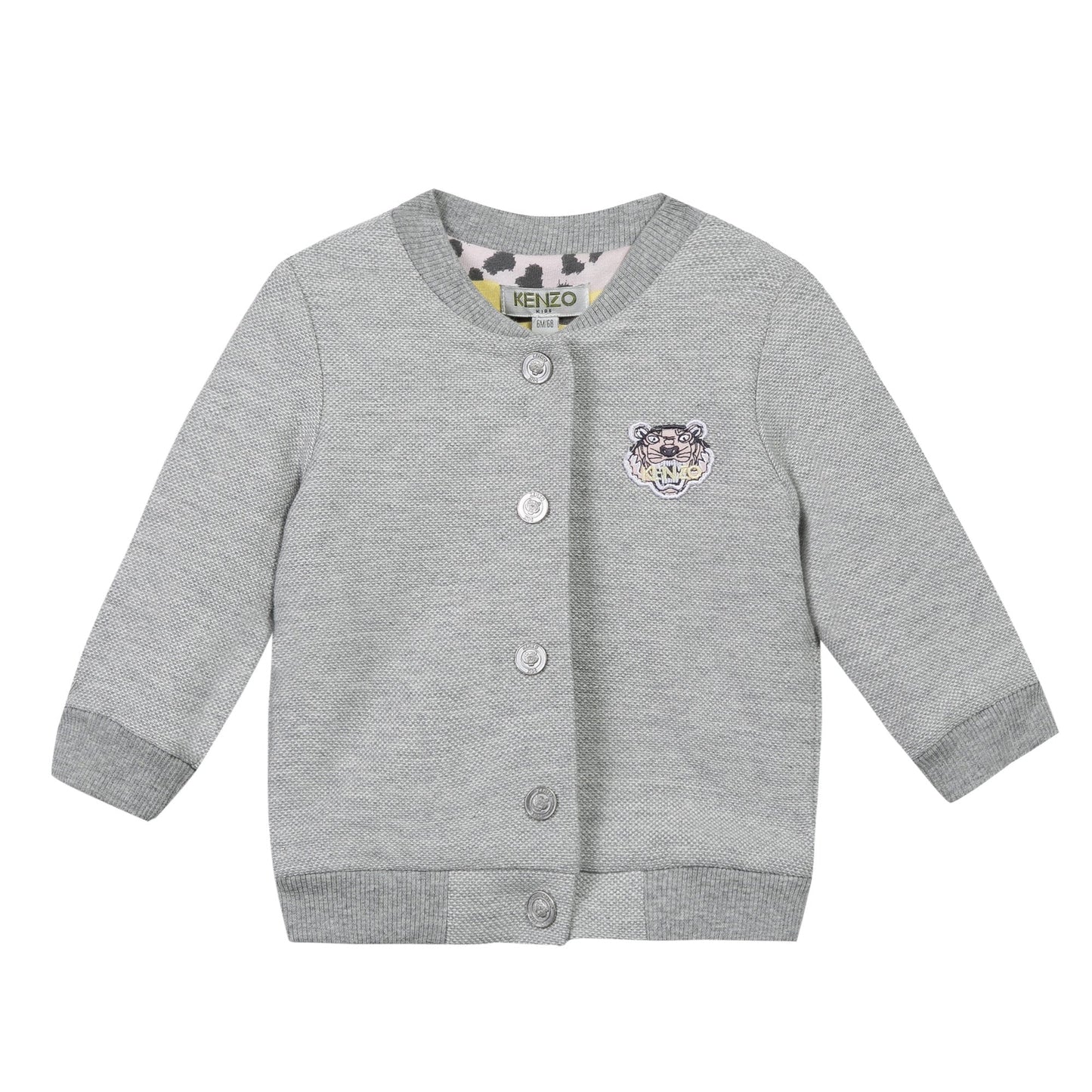 Baby Girls Grey Jacket With Tiger Emblem