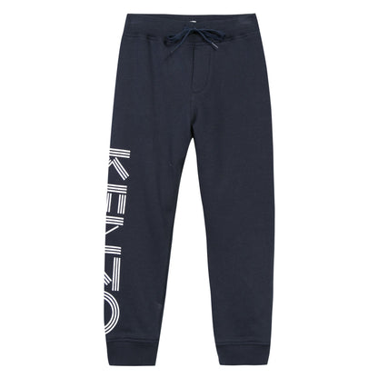 Boys Navy Blue Logo Tracksuit Trousers