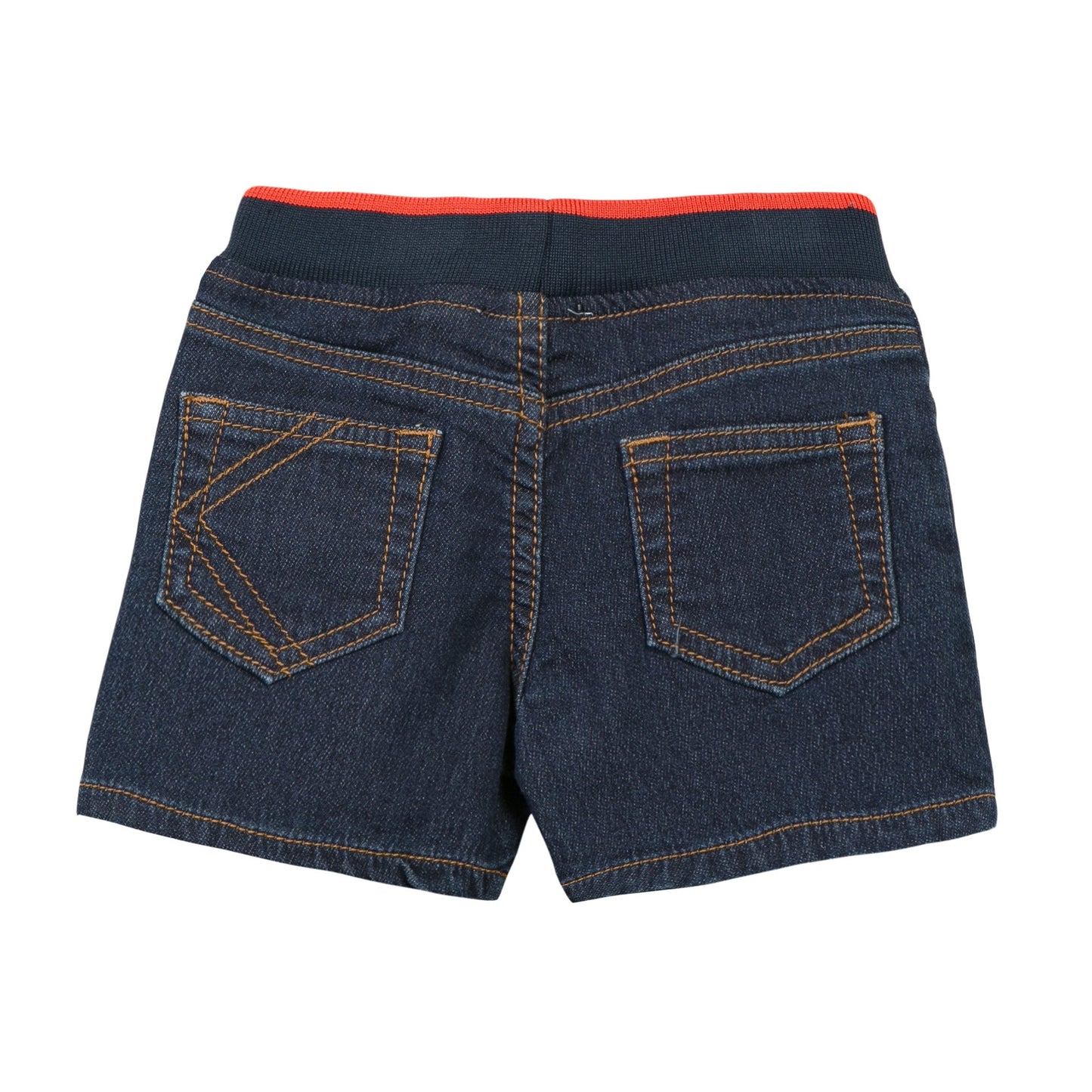 Baby Boys Dark Blue Denim Shorts With Patches