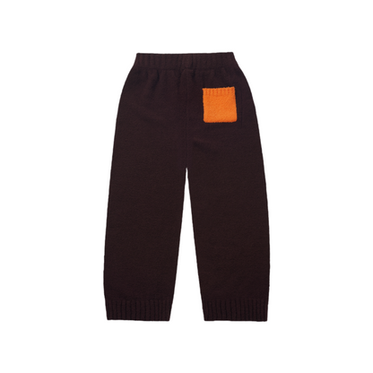 亲子款棕色半边绒长裤