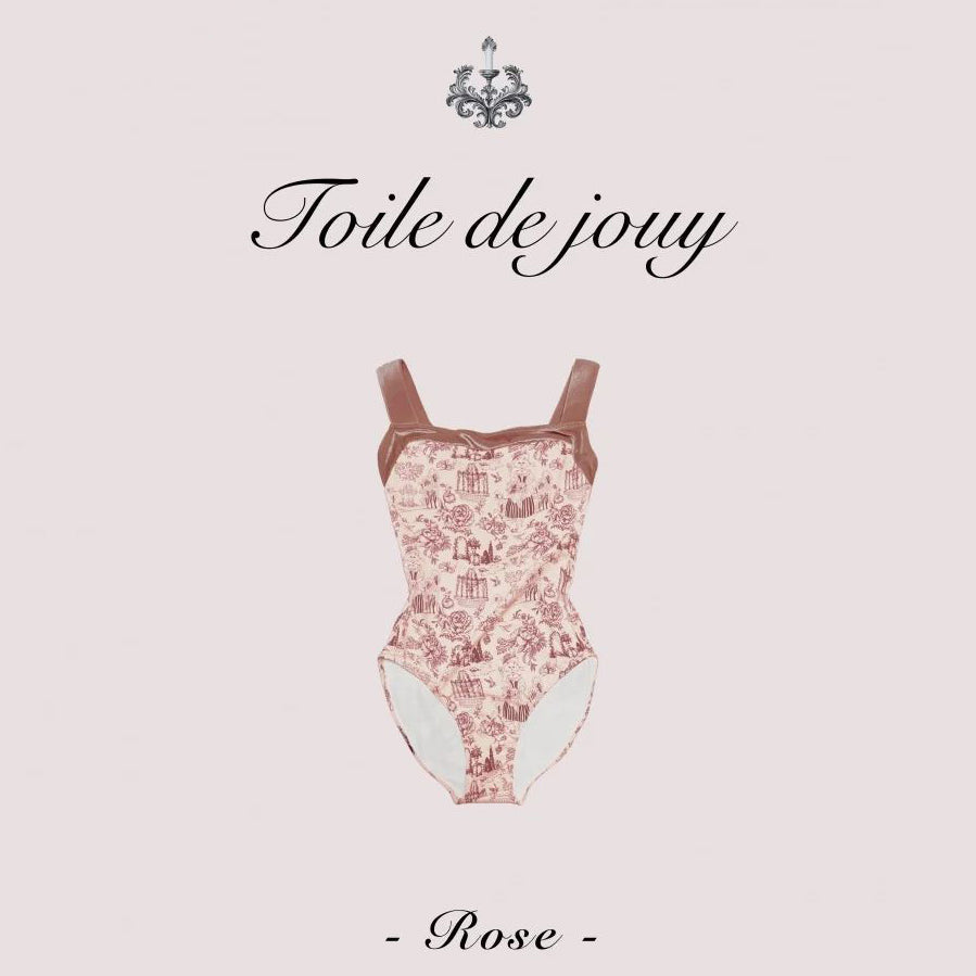 女童粉色"Toile de Jouy Rose/Piqué/Pink"芭蕾舞连体衣