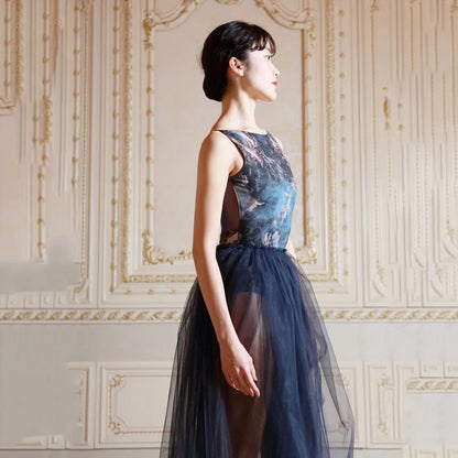 女士藏青色"Magnifique-Ange-la lune/Degage/Navy"芭蕾舞连体衣