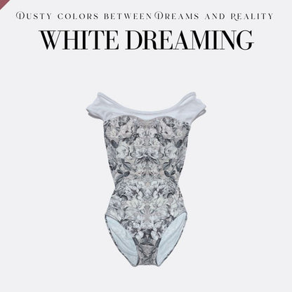女童白色"Peo Meow-White dreaming"芭蕾舞连体衣(高叉184943342HL/Plie/White)