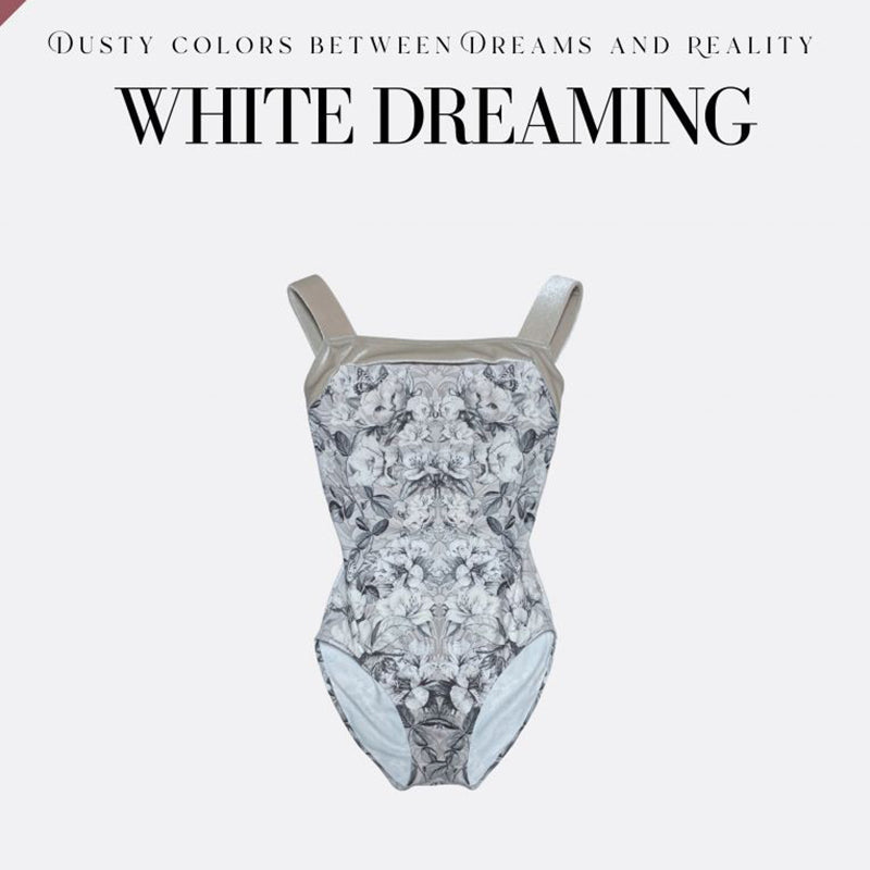 女童白色"Peo Meow-White dreaming"芭蕾舞连体衣(高叉184943421HL/Pique/White)