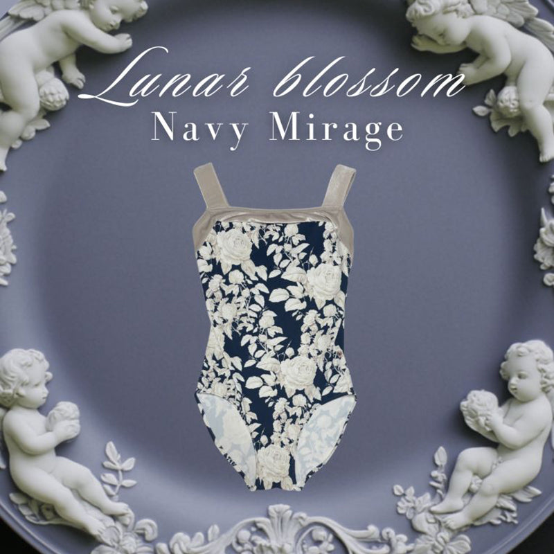 女童白色"Lunar blossom-Navy Mirage"芭蕾舞连体衣(高叉185468252HL/Pique/White)