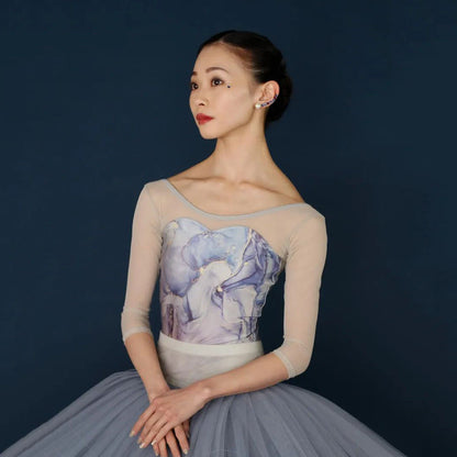 女士灰色芭蕾舞连体衣(186126828/Plie sleeve7/Gray)